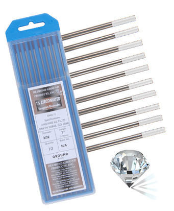 Tungsten welding electrodes - WZ8 Zirconiated White (Non-Radioactive)
